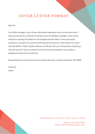 cover letter format exles templates