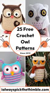 25 free crochet owl patterns amigurumi