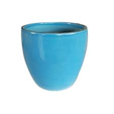 blue ceramic flower pot size 4 inch