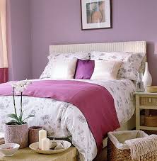 cream and lilac color in the bedroom