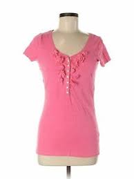 Details About Gilly Hicks Women Pink Short Sleeve Henley M