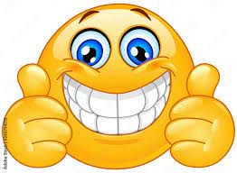 Big smile emoticon with thumbs up Stock Vector | Adobe Stock