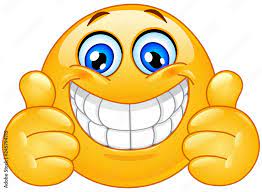 Big smile emoticon with thumbs up Stock Vector | Adobe Stock