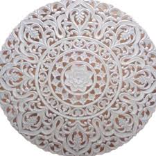 White Panel Wooden Carved Wall Art
