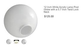12 inch acrylic lamp post globes the