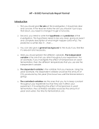 Writing for Biology Class Part    How to Write Each Section of a Lab Report Template net