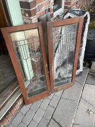 Antique Leaded Glass Cabinet Doors