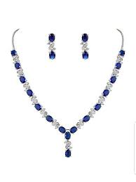 blue sapphire earrings and necklace set