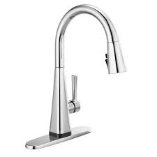 Kitchen → kitchen sink faucets home depot images. Delta Lenta Touch Single Handle Pull Down Sprayer Kitchen Faucet With Shieldspray Technology In Chrome 19802tz Dst The Home Depot