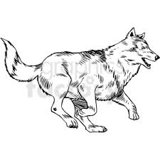 This step by step lesson progressively builds upon each previous step until you get wolves live in packs which can be as few as 2 members to as many as 25 members or more. Black And White Wolf Running Vector Clipart Commercial Use Gif Jpg Png Eps Svg Ai Pdf Clipart 412722 Graphics Factory