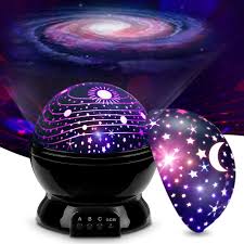 Amazon Com Mokoqi Baby Night Light Lamps For Bedroom Romantic 360 Degree Rotating Star With Sky Moon Cover Cosmos Cover Projector Lights Color Changing Led For Kids Girls Boys Baby Nursery Gift Black 2 Lids