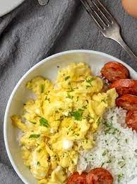 portuguese sausage rice and eggs