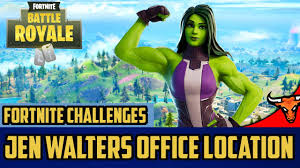 Fortnite season 4 has begun and it's a collaboration with marvel. Fortnite Visit Jennifer Walters Office Location Guide Youtube