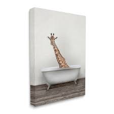 Stupell Industries Giraffe in Rustic Farmhouse Tub Safari Animal Canvas  Wall Art | Michaels