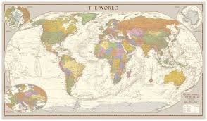 Antique Style World Map Laminated