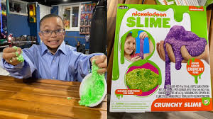 kid making nickelodeon slime crunchy