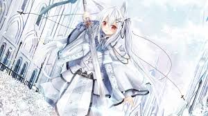 A community for posting anime memes!. Desktop Wallpaper Warrior Anime Girl White Hair Hd Image Picture Background Ba7eb0