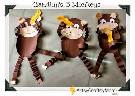 Gandhi Jayanti Monkey Craft With Free Printable Artsy