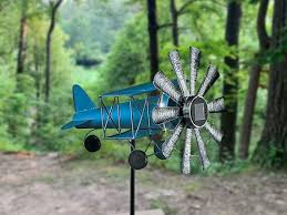 Airplane Wind Spinner Kinetic Metal Art
