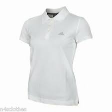 Details About Adidas Womens Essentials White Cotton Polo T Shirt Top Tennis Size 18 20 22