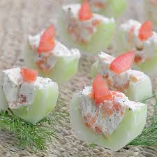 smoked salmon and cuber appetizers