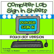 Computer Lab Sign In Sheet 10 Bright Colors By Dayley Supplements