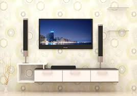 living room modern tv unit wallpaper