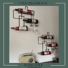 Wall Mounted Wine Rack And Glass Holder