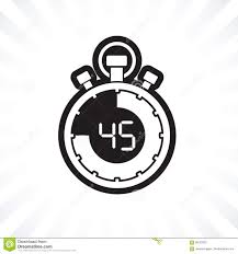 Forty Five Minute Stop Watch Countdown Stock Vector