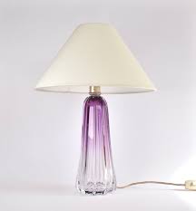 Mid Century Amethyst Glass Table Lamp