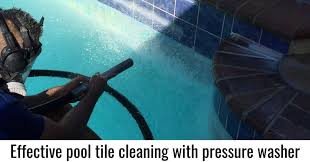 Prepare the cleaning solution equipped with your safety gear, fill the bucket with a gallon of water and pour about 8 ounces of the acid into a measuring cup. How To Clean Pool Tile With Pressure Washer Step By Step Guide