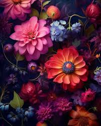 a colorful flower wallpaper with a