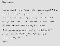 write your project thank you letter by hand