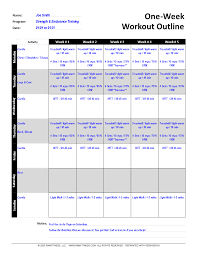weekly workout planner