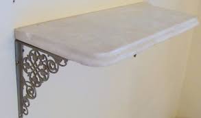 Beveled Marble Shelf W Ornate Cast Iron