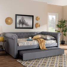 Baxton Studio Mabelle Gray Queen Daybed
