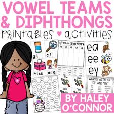 Vowel Teams And Diphthongs Printables Centers And Activities