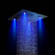 Light fixture number of lights. Juno 4 Function Ceiling Mount Black Led Shower Head With 6 Body Shower Jets