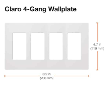 Lutron Claro 4 Gang Wall Plate For