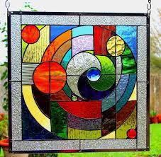 Stained Glass Window Panel Round And