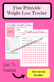 Free Printable Weight Loss Tracker Curves Cardio And Cupcakes