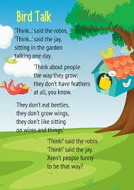 bird talk poem for cl 3 with summary