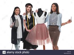 Multiethnic Group Of Beautiful Young Fashion Designer