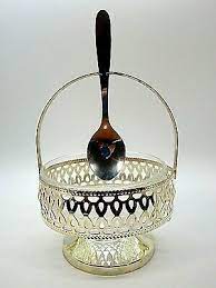 vintage french arcoroc glass sugar bowl