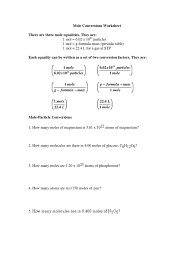 Mole conversions worksheet there are three mole equalities. 5b Mole Conversions Worksheet Mole Unit Gases