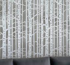 Birch Forest Wall Stencil Large Wall
