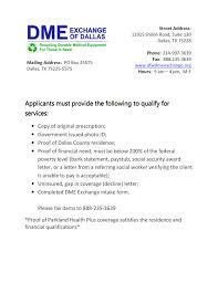 Patient Application Forms Dfw Dme Exchange Of Dallas Inc