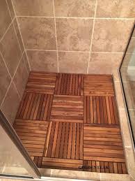 teak tiles in shower customer photo