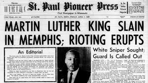 To civil rights activist heather booth, dr. St Paul Pioneer Press Condemned Mlk Jr Assassination In Rare Front Page Editorial