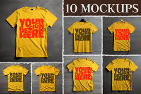 10 yellow tshirt mockup graphic by
